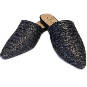 Ccocci Allure point toe black woven flat mules, like new, size 6.5